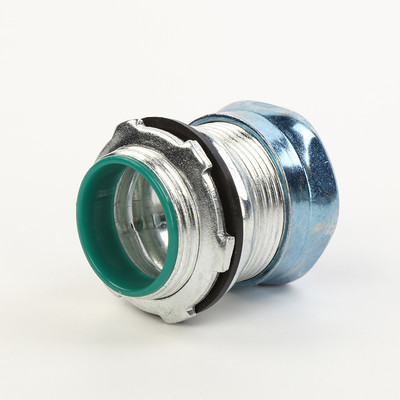 1/2 &quot;3&quot; Raintight EMT ตัวเชื่อมต่อการบีบอัด Green Cap Insulated Ring ผู้ผลิต