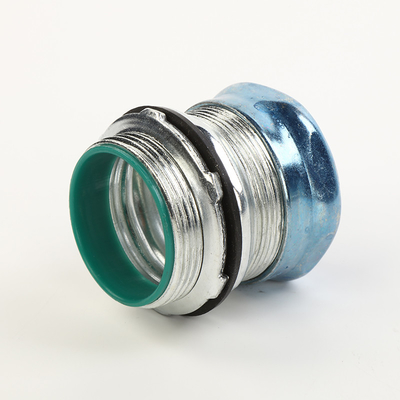 1/2 &quot;3&quot; Raintight EMT ตัวเชื่อมต่อการบีบอัด Green Cap Insulated Ring ผู้ผลิต