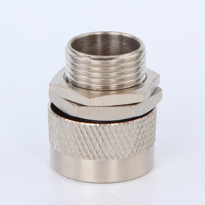 อะแดปเตอร์ท่ออ่อนทองเหลืองชุบนิกเกิลสามชิ้นพร้อม Locknut ผู้ผลิต
