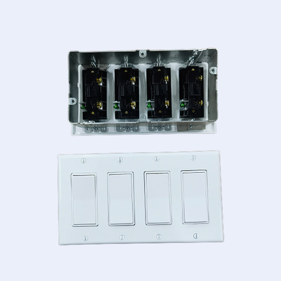 สวิตช์ซ็อกเก็ตสำเร็จรูปสองกล่อง Gang Box Wire แก้ไขด้วยวงแหวนพลาสเตอร์ ผู้ผลิต