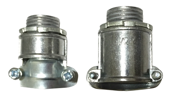 3/8 &quot;สังกะสีหล่อตัวเชื่อมต่อ Romex พร้อมสกรูล็อคน็อต UL Listed RL420-38 ผู้ผลิต