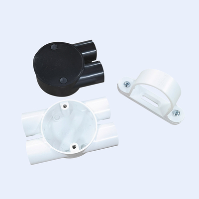 กล่องแยก UPVC ทางเดียวถึงสี่ทาง 20 มม. 50 มม. สีดำสีขาววัสดุควันต่ำ ผู้ผลิต
