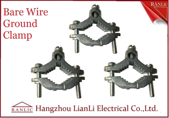 สังกะสี Bare Wre Gound Clamps พร้อมสายรัดทองเหลืองอุปกรณ์เสริมสายไฟ ผู้ผลิต