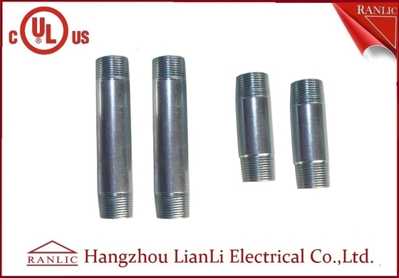 อุปกรณ์ท่อร้อยสายไฟฟ้าแข็ง 1/2 อุปกรณ์ท่ออุตสาหกรรมหัวนมสังกะสี Galvanized ผู้ผลิต